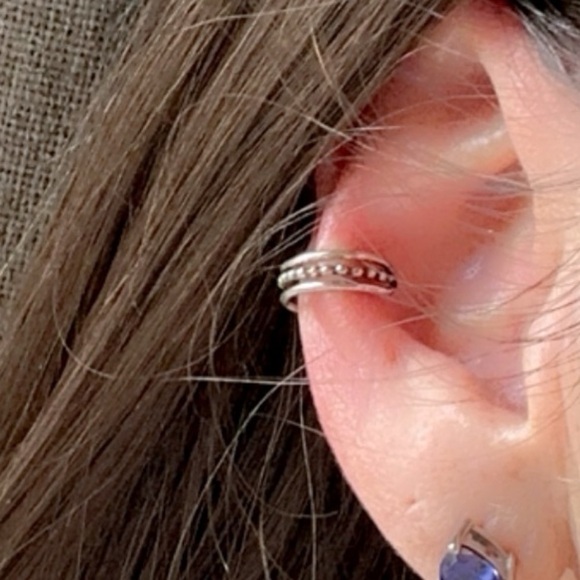 Sterling Silver Triple Band Ear Cuff – No Piercing Needed - Picture 14 of 14